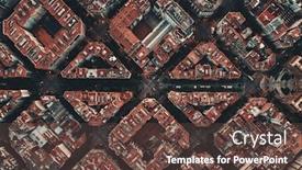  Presentation with patterns - PPT layouts consisting of barcelona-street-aerial-view background and a tawny brown colored foreground
