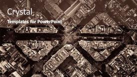  Presentation with patterns - Beautiful PPT layouts featuring barcelona-street-aerial-view backdrop and a tawny brown colored foreground