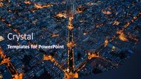  Presentation with street - Cool new PPT layouts with barcelona-street-night-aerial-view backdrop and a navy blue colored foreground
