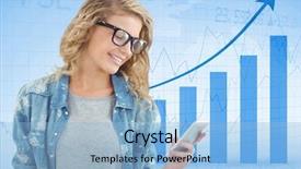  Presentation with digital earth abstract blue - Colorful theme enhanced with barchart - digital composite of woman backdrop and a light blue colored foreground