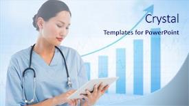  Presentation with digital hospital - Amazing slide deck having barchart - surgeon using digital tablet backdrop and a sky blue colored foreground