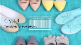  Presentation with barcode - PPT layouts enhanced with barcode-on-blurred-female-fashion background and a light blue colored foreground