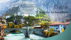  Presentation with castle - Slide deck with bard-fortress-castle-or-castello background and a light blue colored foreground