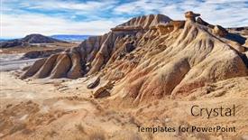  Presentation with spanish - Presentation with bardenas-reales-is-a-semi background and a coral colored foreground
