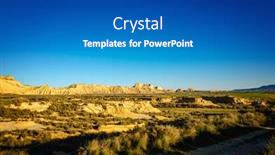  Presentation with landscape desert - Beautiful presentation theme featuring bardenas-reales-is-a-spanish backdrop and a teal colored foreground