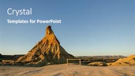  Presentation with landscape desert - Colorful presentation theme enhanced with bardenas-reales-is-a-spanish backdrop and a teal colored foreground