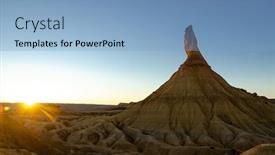  Presentation with landscape desert - Presentation theme having bardenas-reales-is-a-spanish background and a light blue colored foreground