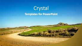  Presentation with landscape desert - Presentation theme featuring bardenas-reales-is-a-spanish background and a teal colored foreground