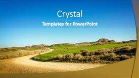  Presentation with landscape desert - PPT theme featuring bardenas-reales-is-a-spanish background and a teal colored foreground