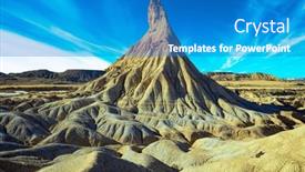  Presentation with journey - PPT theme with bardenas-reales-the-spanish-province background and a teal colored foreground