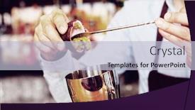 Presentation with metal - Slide deck having bardender-is-adding-passionfruit-pulp background and a light blue colored foreground