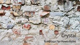  Presentation with old brick wall texture - Slides enhanced with bare brick wall texture old background and a mint green colored foreground