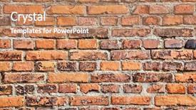  Presentation with old brick wall texture - Slide deck with bare brick wall texture old background and a coral colored foreground