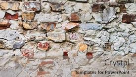  Presentation with old brick wall texture - PPT theme enhanced with bare-brick-wall-texture-old background and a light gray colored foreground