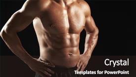  Presentation with crop - Cool new presentation theme with bare chested male body builder with hands on hips crop backdrop and a wine colored foreground