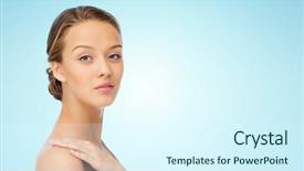  Presentation with skin health - Presentation theme having bare shoulder over blue background and a  colored foreground