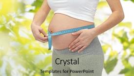  Presentation with green tree - Slide deck consisting of bare tummy over green tree background and a mint green colored foreground