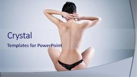  Presentation with coral reefs blue water beautiful sky - Slides consisting of bare women - young beautiful woman on blue background and a sky blue colored foreground