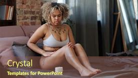  Presentation with lotion - Presentation theme with barefoot-african-american-girl background and a  colored foreground
