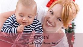  Presentation with baby christmas - Presentation theme consisting of barefoot-baby-on-white-background background and a coral colored foreground