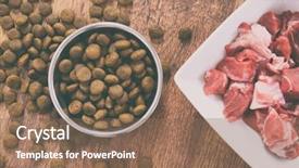  Presentation with dog food - Slide set featuring barf - natural food in a bowl background and a violet colored foreground