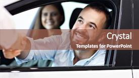  Presentation with bourbon st new orleans - Audience pleasing PPT theme consisting of bargaining - adult couple choosing new car backdrop and a tawny brown colored foreground