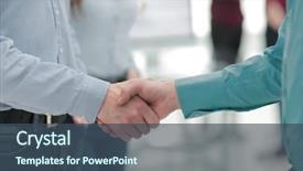  Presentation with shaking hands - Beautiful theme featuring bargaining power - businessman and a co-worker shaking backdrop and a ocean colored foreground