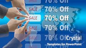  Presentation with sales business plan activities and sales target - Cool new presentation theme with bargaining power - diverse business teamwork on sales backdrop and a  colored foreground