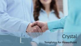  Presentation with project - Colorful presentation enhanced with bargaining power - group of business people discuss backdrop and a light blue colored foreground