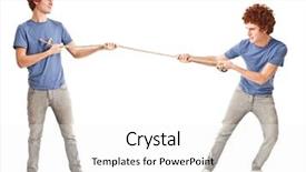  Presentation with rope - Beautiful PPT theme featuring hand and text on the cardboard background find a niche concept backdrop and a light gray colored foreground