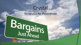  Presentation with sky sun - Amazing PPT theme having bargin - bargains just ahead green road backdrop and a seafoam green colored foreground
