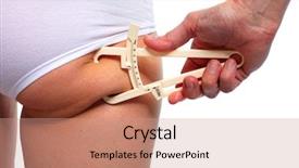  Presentation with weight loss lose text - Amazing PPT theme having bariatric - woman butt diet and weight backdrop and a coral colored foreground