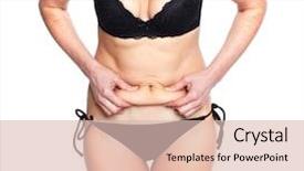  Presentation with obesity and weight loss - Slide deck consisting of bariatric - woman fat belly diet background and a lemonade colored foreground