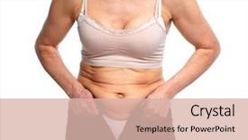  Presentation with weight loss - Slide set featuring fitness jeans - woman fat belly diet background and a lemonade colored foreground