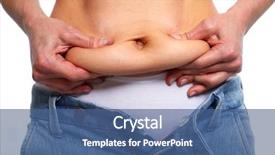  Presentation with health and weight loss - Amazing slide deck having bariatric - woman fat belly overweight backdrop and a ocean colored foreground