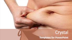  Presentation with weight loss - Cool new PPT layouts with bariatric - woman fat belly overweight backdrop and a coral colored foreground