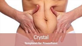  Presentation with surgical weight loss - PPT layouts with bariatric - woman fat belly overweight background and a coral colored foreground