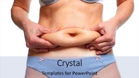 Presentation with weight loss - Colorful presentation theme enhanced with bariatric - woman fat belly overweight backdrop and a light blue colored foreground
