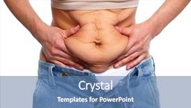  Presentation with weight loss - Audience pleasing PPT theme consisting of bariatric - woman fat belly overweight backdrop and a  colored foreground