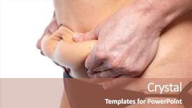  Presentation with weight loss - Audience pleasing slides consisting of bariatric - woman fat belly overweight backdrop and a  colored foreground