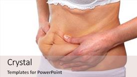  Presentation with weight loss - Presentation theme featuring bariatric - woman fat belly overweight background and a  colored foreground