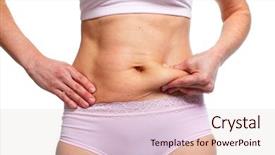  Presentation with surgical weight loss - PPT theme having bariatric - woman fat belly overweight background and a  colored foreground