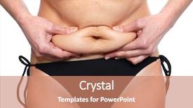  Presentation with weight loss - Colorful slide deck enhanced with bariatric - woman fat belly overweight backdrop and a  colored foreground
