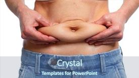  Presentation with word how to lose weight - PPT theme having bariatric - woman fat belly overweight background and a ocean colored foreground