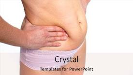  Presentation with weight loss - Slide deck having bariatric - woman fat belly overweight background and a  colored foreground