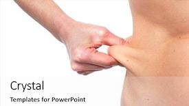  Presentation with patients and weight loss - Slide deck featuring bariatric - woman fat waist overweight background and a  colored foreground