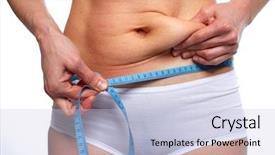  Presentation with bariatric - Cool new theme with bariatric - woman measuring fat abdomen overweight backdrop and a light blue colored foreground