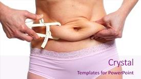  Presentation with weight loss - Beautiful theme featuring bariatric - woman measuring fat belly overweight backdrop and a lemonade colored foreground