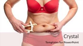  Presentation with big fat belly girl - PPT theme featuring bariatric - woman measuring fat belly background and a lemonade colored foreground