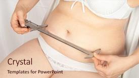  Presentation with fat - Audience pleasing PPT layouts consisting of bariatric - woman measuring fat belly backdrop and a lemonade colored foreground